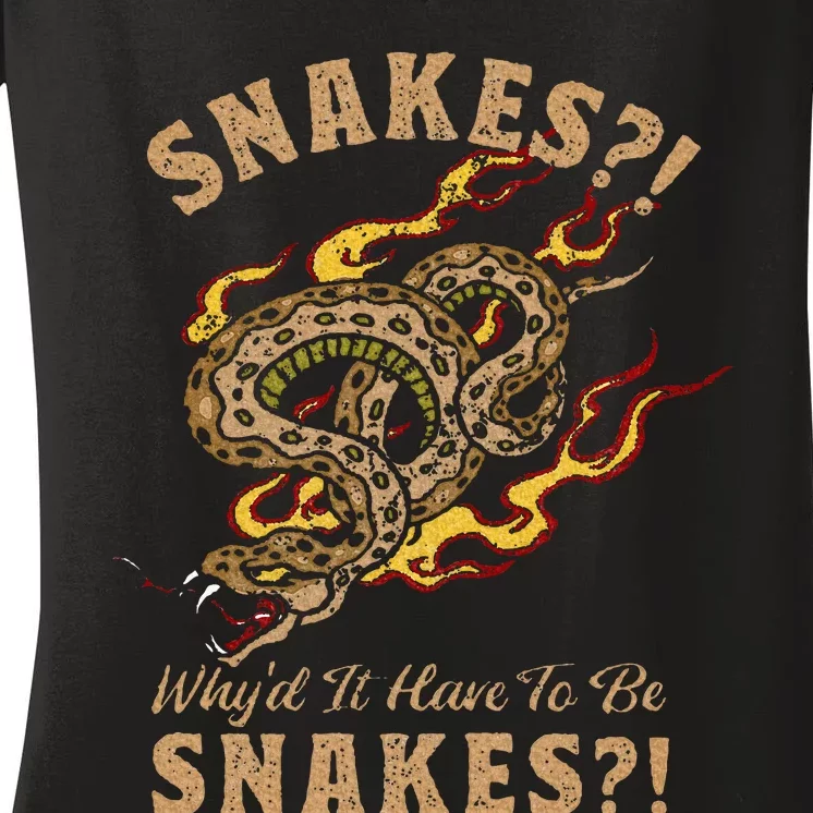 Jones Raiders Of The Lost Ark Why Snakes Women's V-Neck T-Shirt