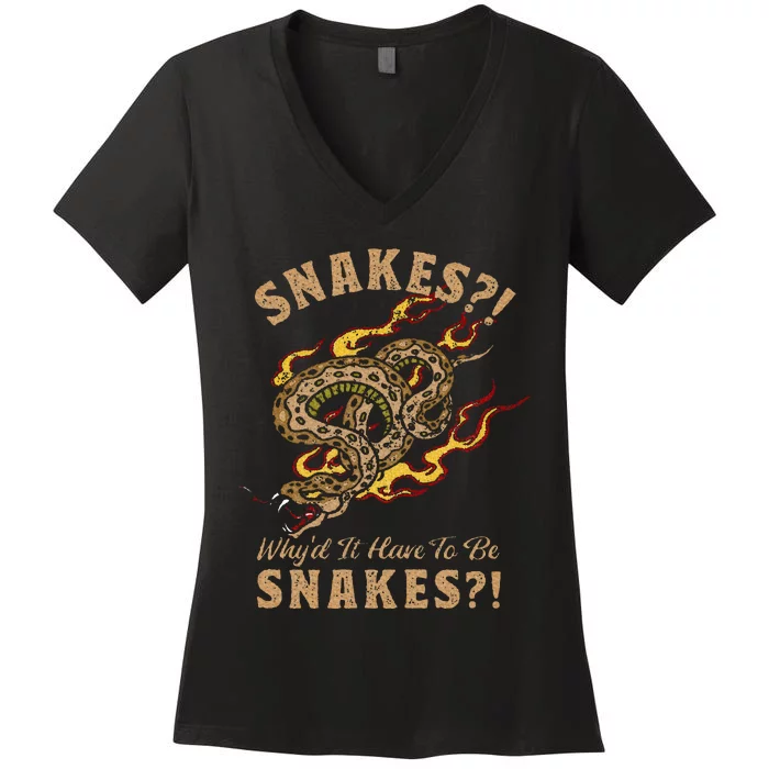 Jones Raiders Of The Lost Ark Why Snakes Women's V-Neck T-Shirt