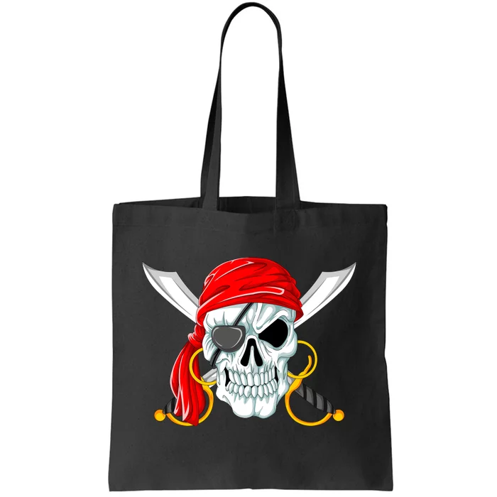 Jolly Roger Pirate Skull Tote Bag