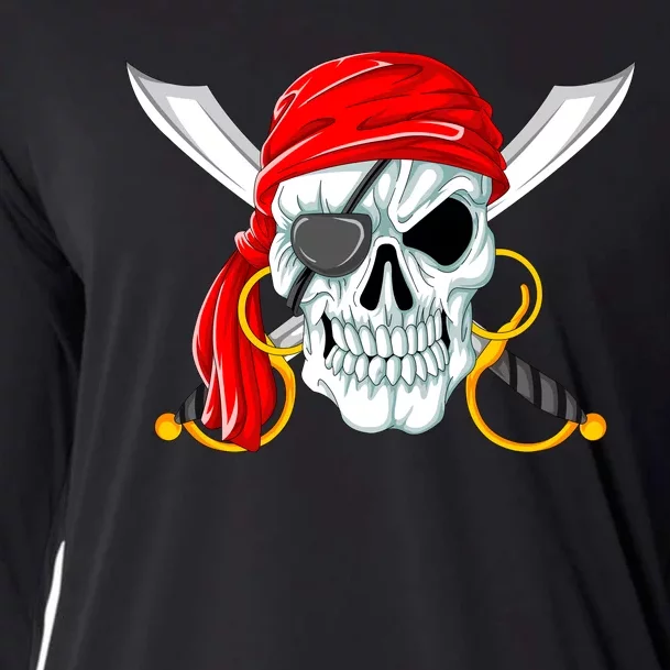 Jolly Roger Pirate Skull Cooling Performance Long Sleeve Crew