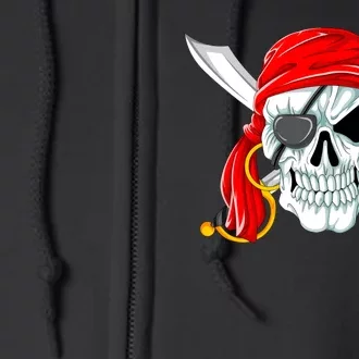 Jolly Roger Pirate Skull Full Zip Hoodie