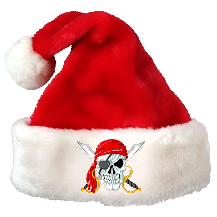 Jolly Roger Pirate Skull Premium Christmas Santa Hat