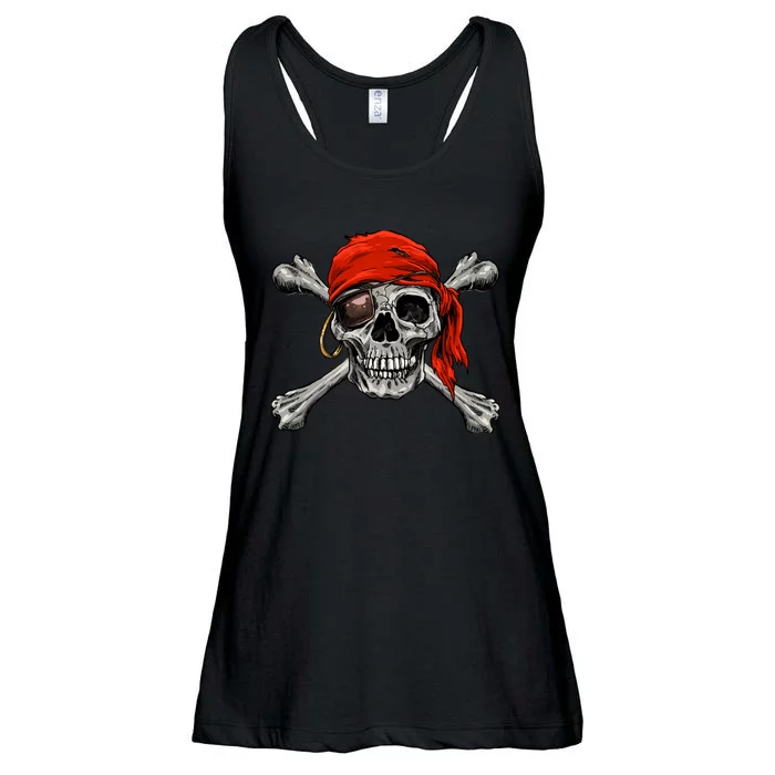 Jolly Roger Pirate Skull Crossbones Halloween Costume Ladies Essential Flowy Tank