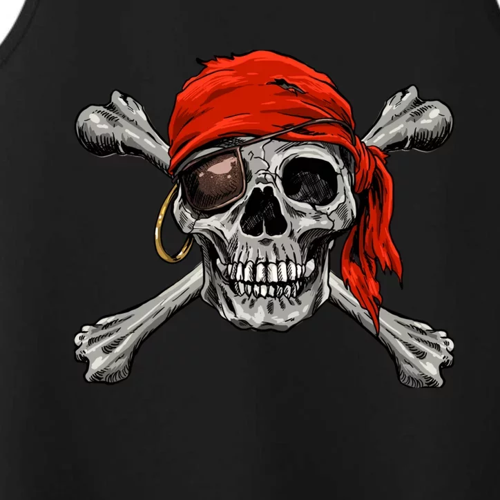 Jolly Roger Pirate Skull Crossbones Halloween Costume Performance Tank