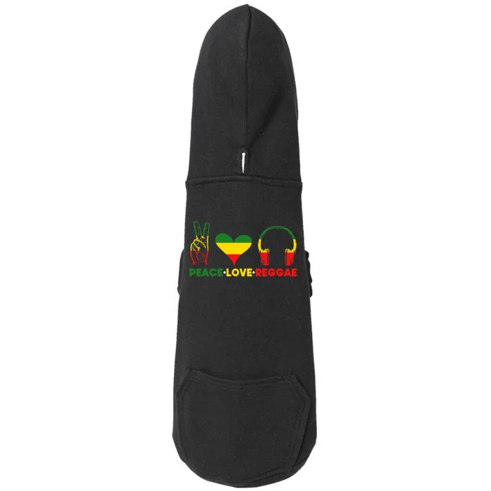 Jamaica Rastafarian Peace Love Reggae Music Rasta Doggie 3-End Fleece Hoodie