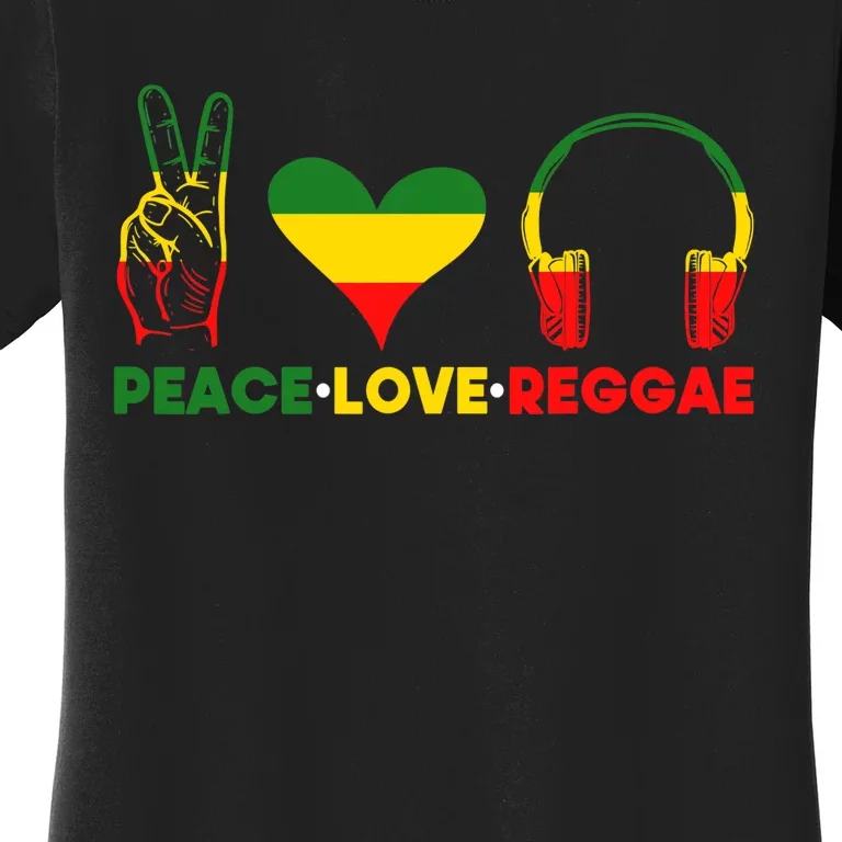 Jamaica Rastafarian Peace Love Reggae Music Rasta Women's T-Shirt