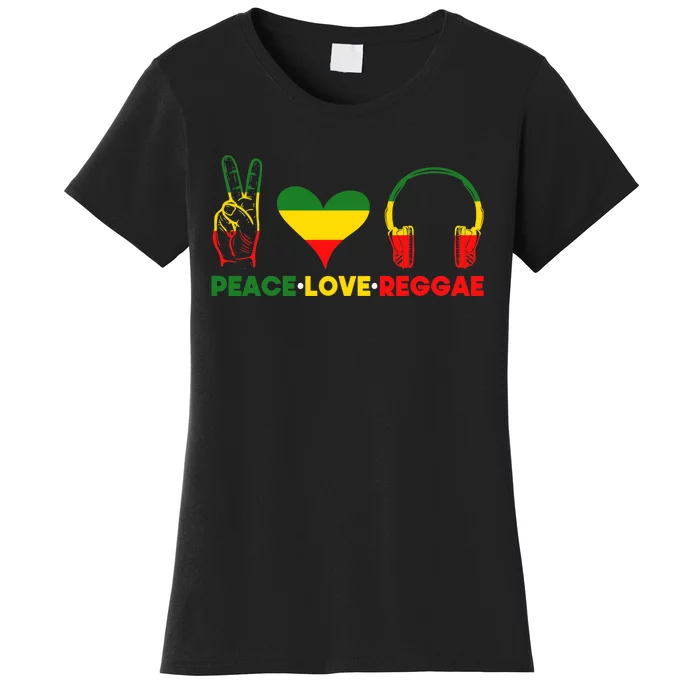 Jamaica Rastafarian Peace Love Reggae Music Rasta Women's T-Shirt