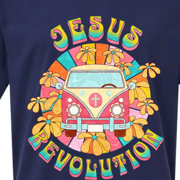 Jesus Revolution People Retro Van Bus Christian Faith Sueded Cloud Jersey T-Shirt