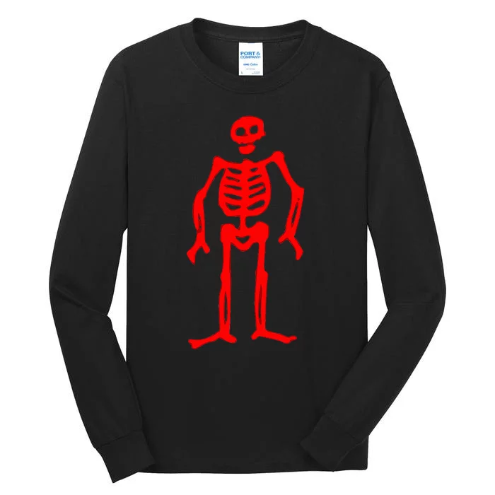 Jolly Roger Pirate Flag Edward Low Red Skeleton Tall Long Sleeve T-Shirt