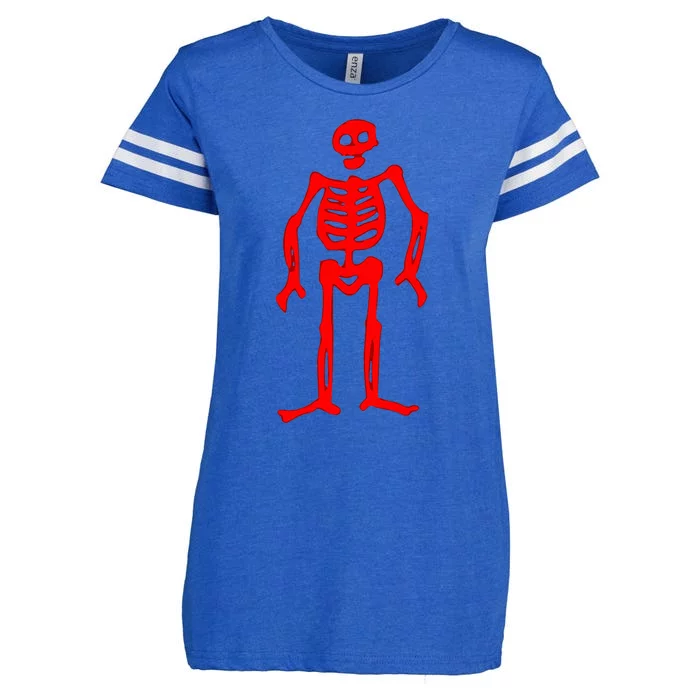 Jolly Roger Pirate Flag Edward Low Red Skeleton Enza Ladies Jersey Football T-Shirt