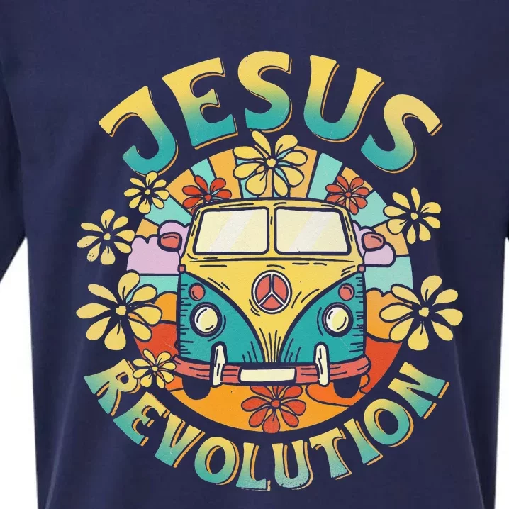 Jesus Revolution People Bus Christian Faith Costume Sueded Cloud Jersey T-Shirt