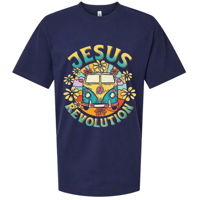 Jesus Revolution People Bus Christian Faith Costume Sueded Cloud Jersey T-Shirt