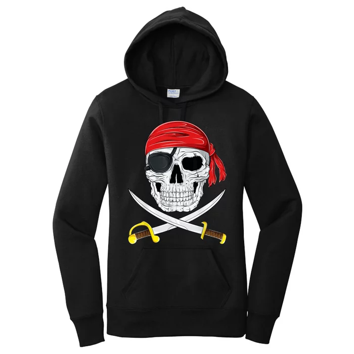 Jolly Roger Pirate Swords Halloween Costume Boy Girls Kid Women's Pullover Hoodie