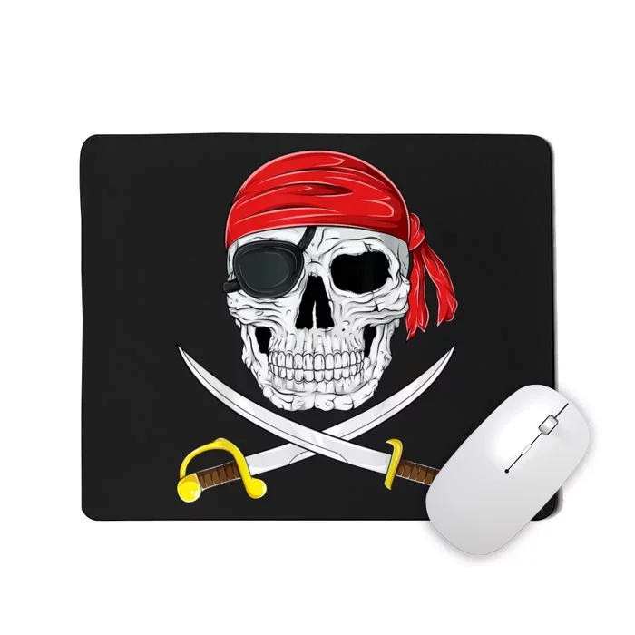 Jolly Roger Pirate Swords Halloween Costume Boy Girls Kid Mousepad