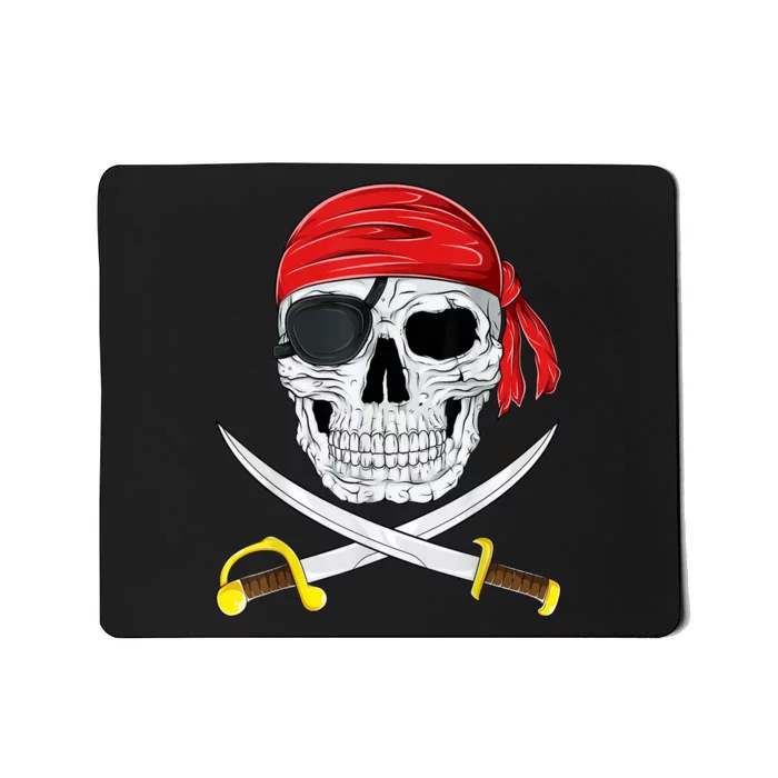 Jolly Roger Pirate Swords Halloween Costume Boy Girls Kid Mousepad