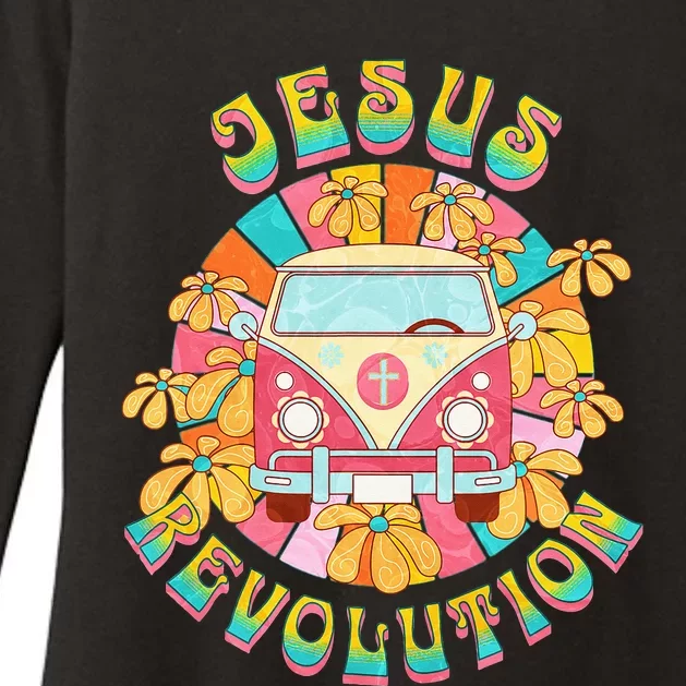 Jesus - Revolution People Retro Van Bus Christian Faith Womens CVC Long Sleeve Shirt