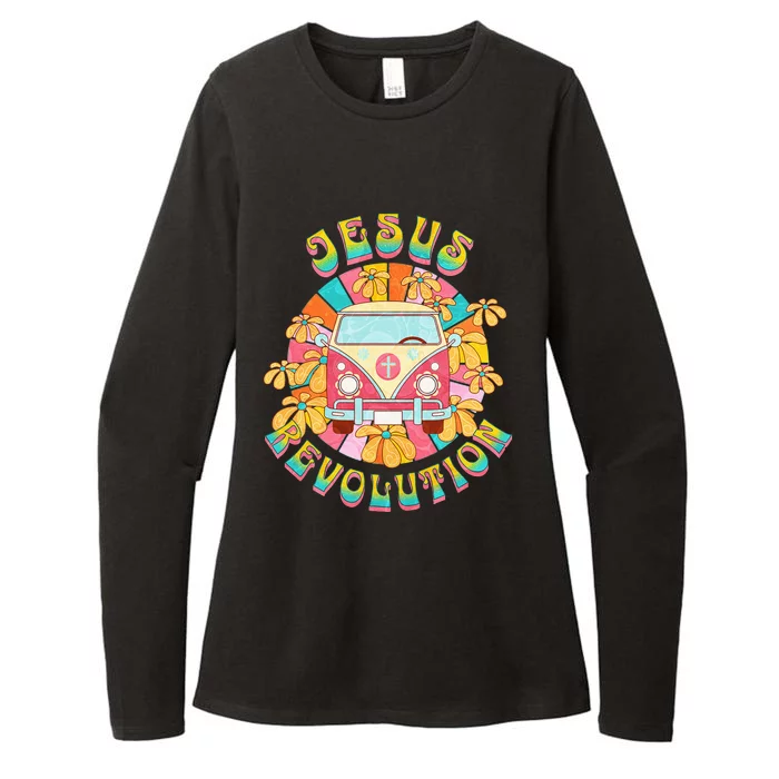 Jesus - Revolution People Retro Van Bus Christian Faith Womens CVC Long Sleeve Shirt