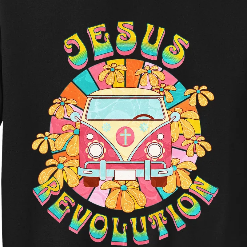 Jesus - Revolution People Retro Van Bus Christian Faith Tall Sweatshirt