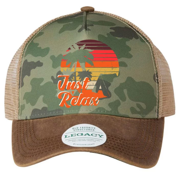 Just Relax Retro Sunset Vacation Legacy Tie Dye Trucker Hat