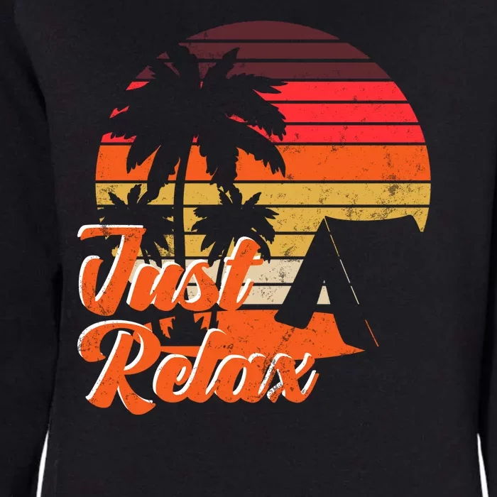 Just Relax Retro Sunset Vacation Womens California Wash Sweatshirt