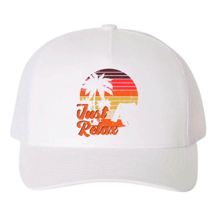 Just Relax Retro Sunset Vacation Yupoong Adult 5-Panel Trucker Hat