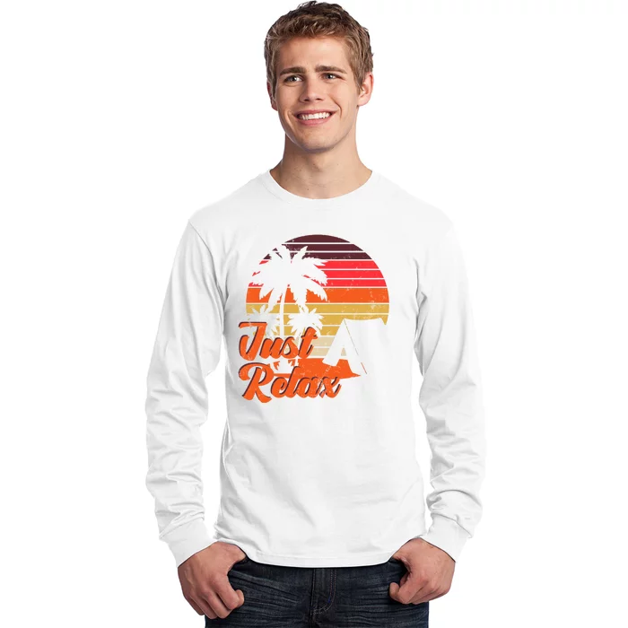 Just Relax Retro Sunset Vacation Long Sleeve Shirt