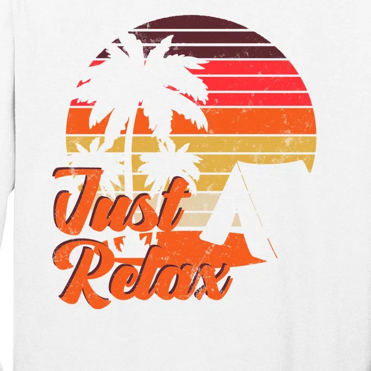 Just Relax Retro Sunset Vacation Long Sleeve Shirt