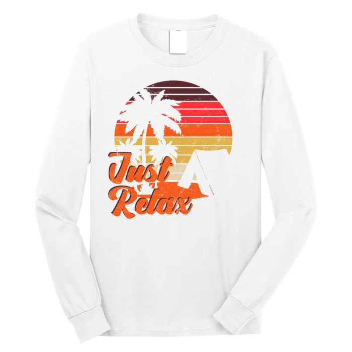 Just Relax Retro Sunset Vacation Long Sleeve Shirt