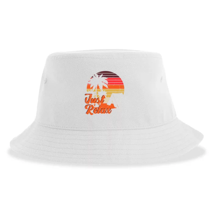 Just Relax Retro Sunset Vacation Sustainable Bucket Hat