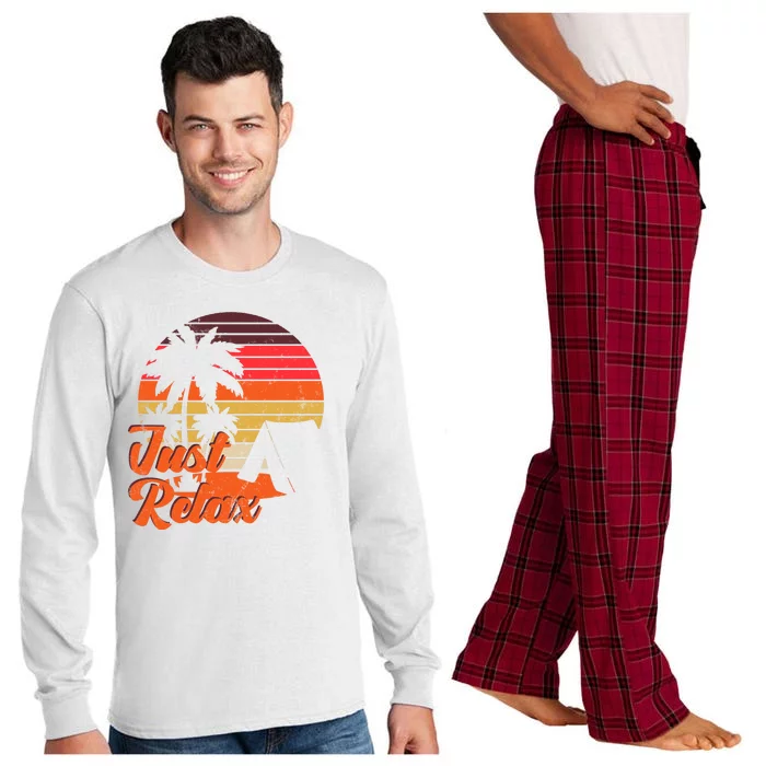 Just Relax Retro Sunset Vacation Long Sleeve Pajama Set