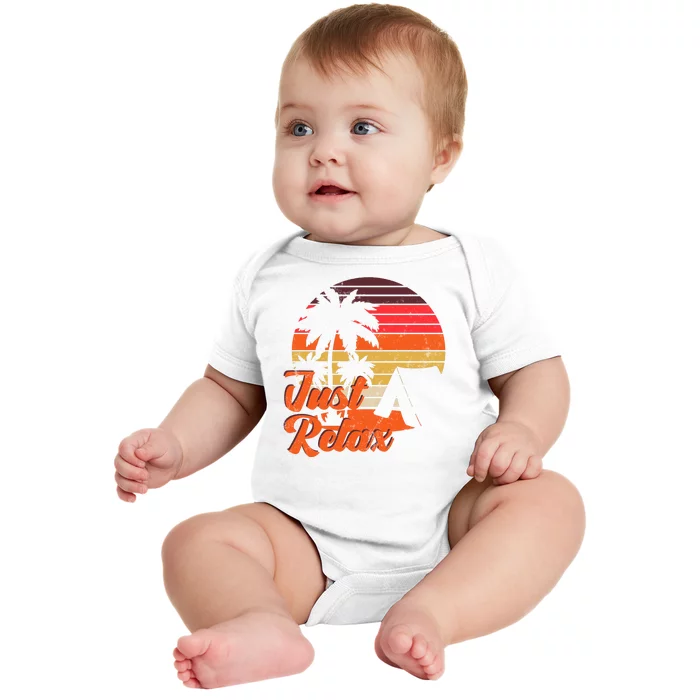 Just Relax Retro Sunset Vacation Baby Bodysuit