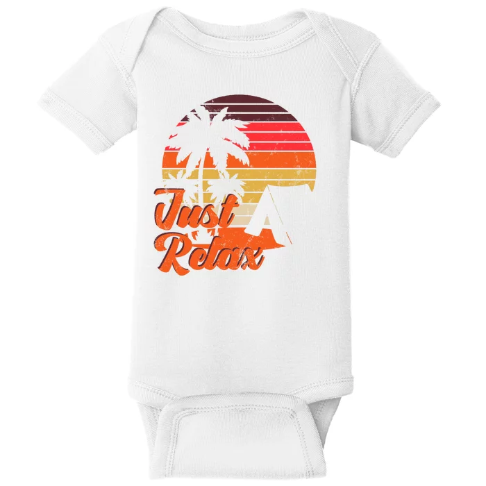 Just Relax Retro Sunset Vacation Baby Bodysuit