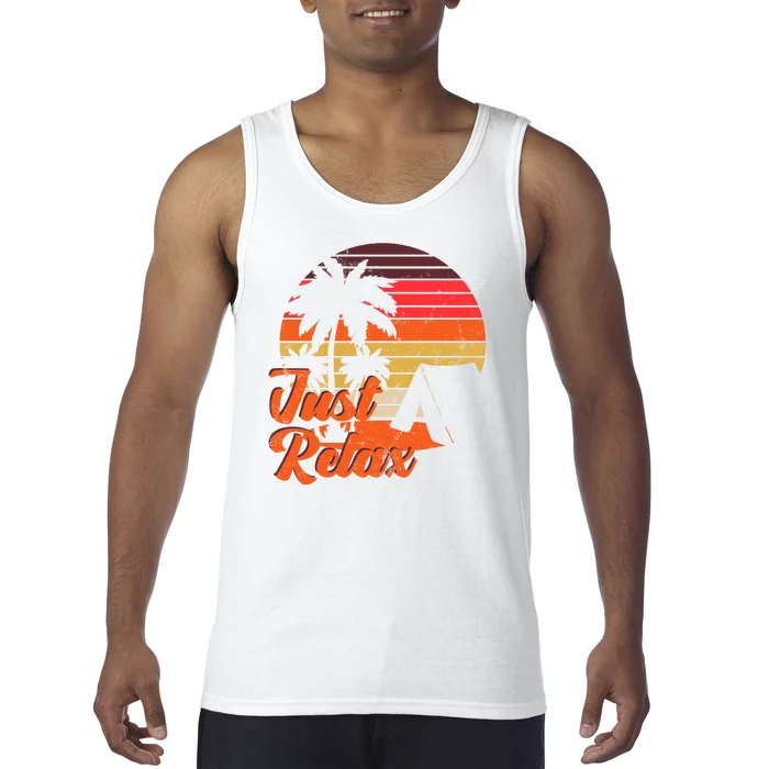 Just Relax Retro Sunset Vacation Tank Top