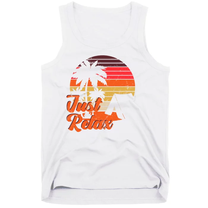 Just Relax Retro Sunset Vacation Tank Top