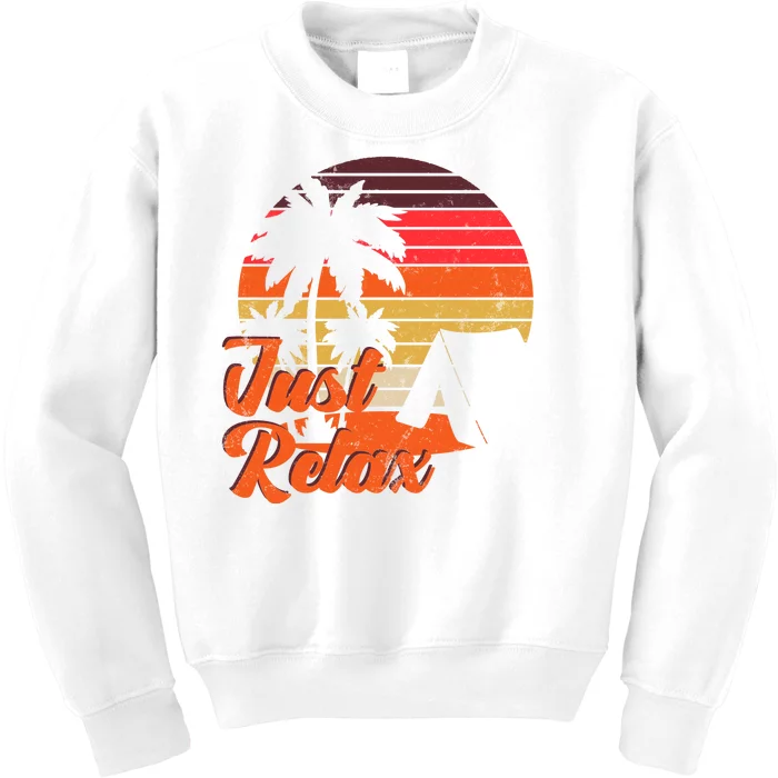 Just Relax Retro Sunset Vacation Kids Sweatshirt