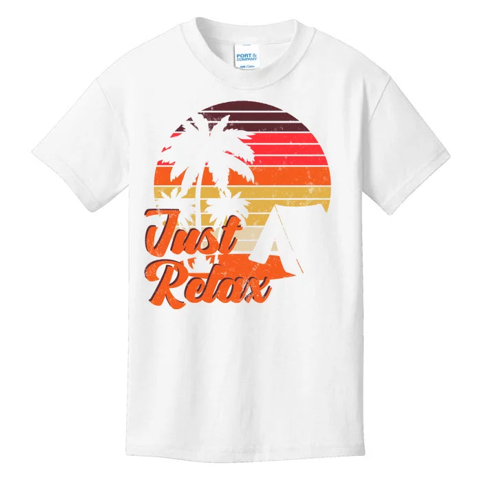 Just Relax Retro Sunset Vacation Kids T-Shirt