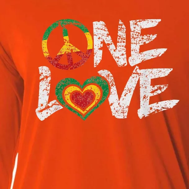 Jamaica Reggae Rasta One Love Gift Tee Cooling Performance Long Sleeve Crew