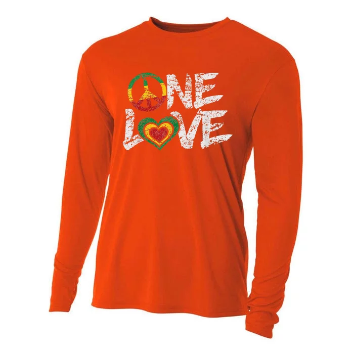 Jamaica Reggae Rasta One Love Gift Tee Cooling Performance Long Sleeve Crew