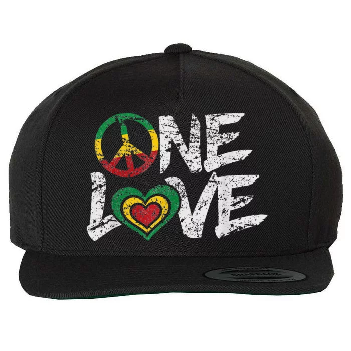 Jamaica Reggae Rasta One Love Gift Tee Wool Snapback Cap