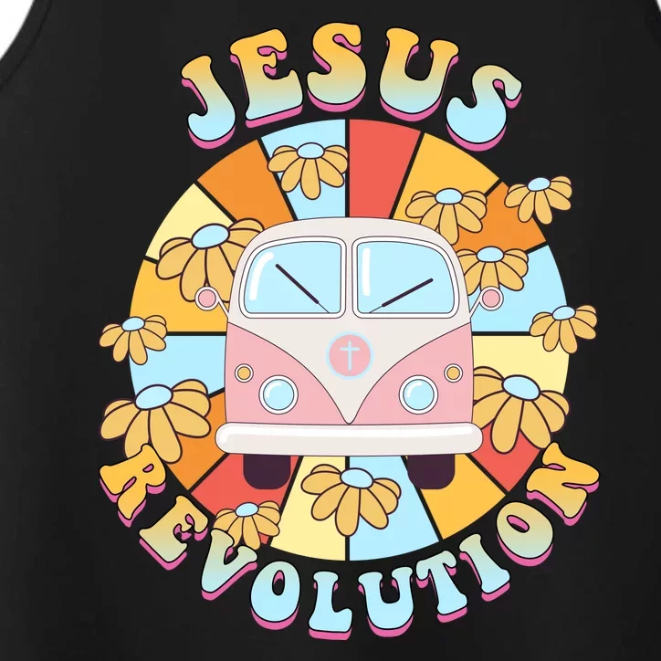 Jesus Revolution Retro Floral Hippie Performance Tank