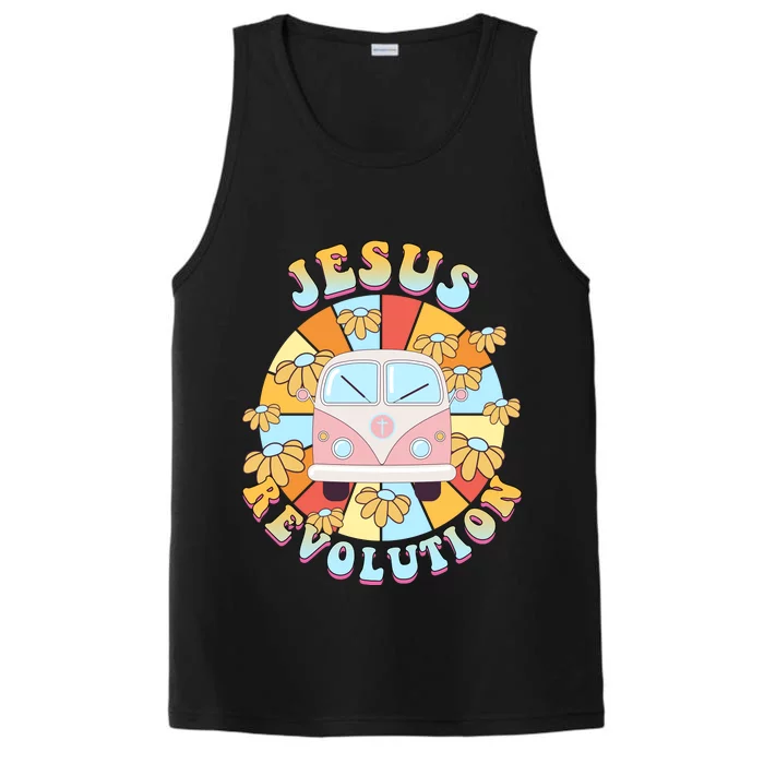 Jesus Revolution Retro Floral Hippie Performance Tank