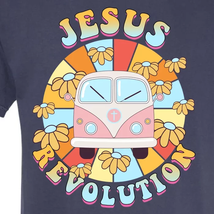 Jesus Revolution Retro Floral Hippie Garment-Dyed Heavyweight T-Shirt