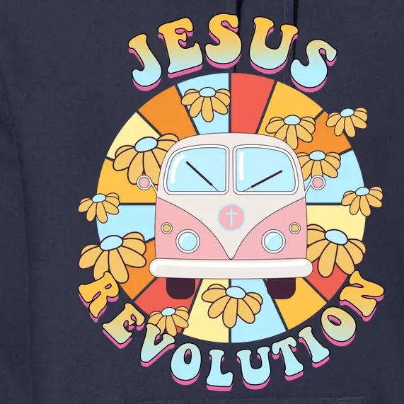 Jesus Revolution Retro Floral Hippie Premium Hoodie