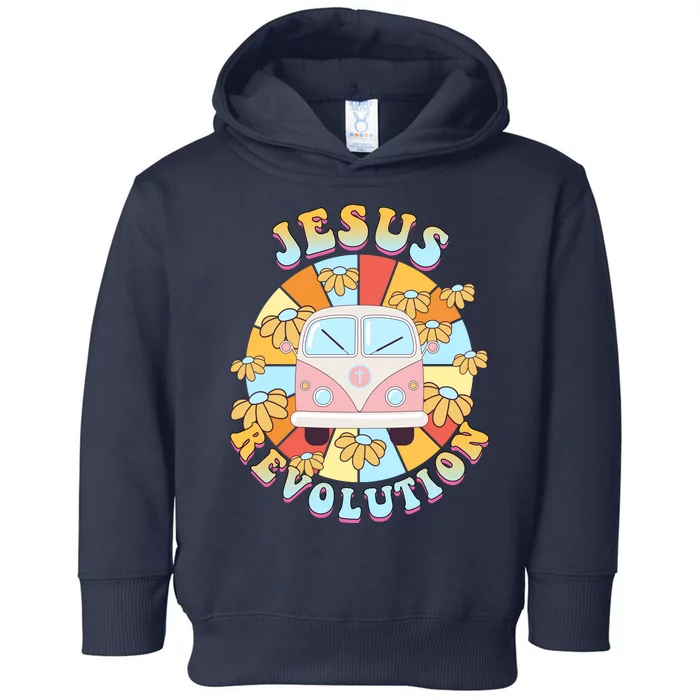 Jesus Revolution Retro Floral Hippie Toddler Hoodie