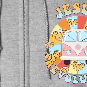 Jesus Revolution Retro Floral Hippie Full Zip Hoodie