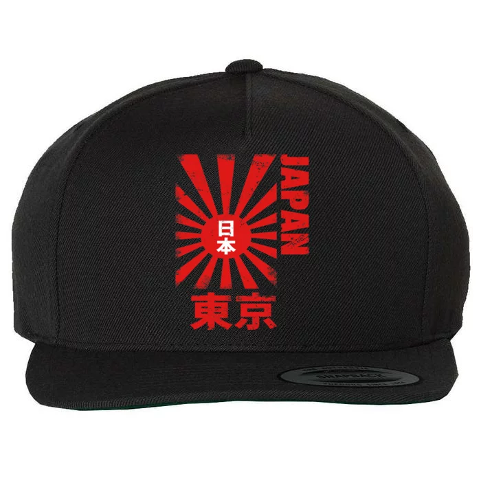 Japan Rising Sun Retro Vintage Flag Wool Snapback Cap