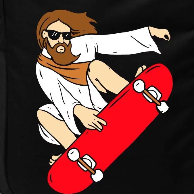 Jesus Riding Skateboard Impact Tech Backpack