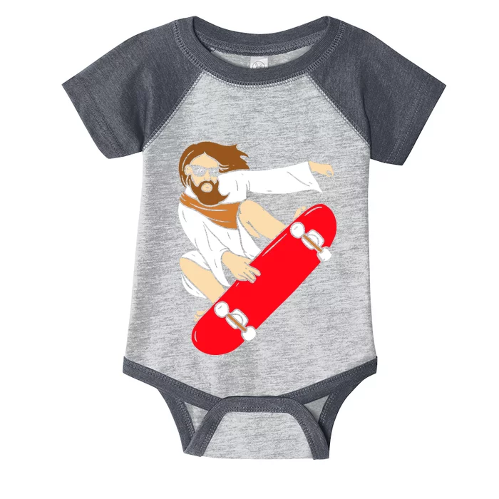 Jesus Riding Skateboard Infant Baby Jersey Bodysuit