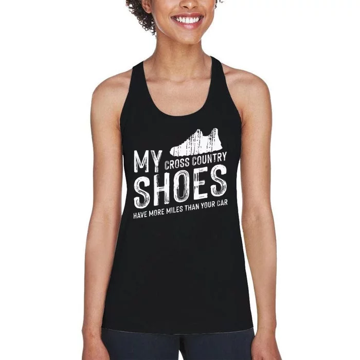 Just Run Tee XC Runner Cross Country Runners Training Women's Racerback Tank