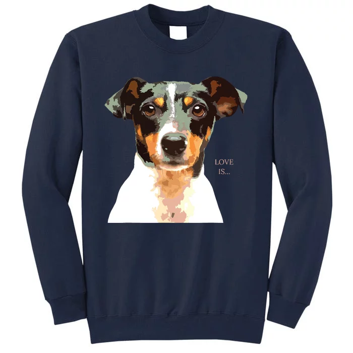 Jack Russell Terrier Shirts Mom Dad Women Men Kids Love Dog Tall Sweatshirt